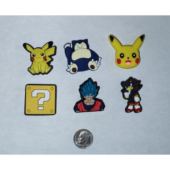 Pokemon Anime Theme Shoe Charms Lot 6 Pieces - Picture 1 of 1